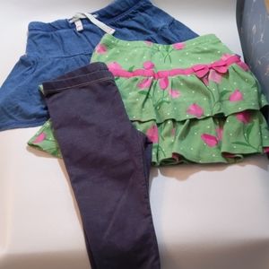 3 Bottoms size 4 Gymboree Skort & 4/5 Capri &Skort